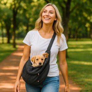 20250615_0708_Dog-Bag-in-Park_remix_01jxrzrh4redptkchk4tvs0jqt.jpg Draagtas Linus Zwart