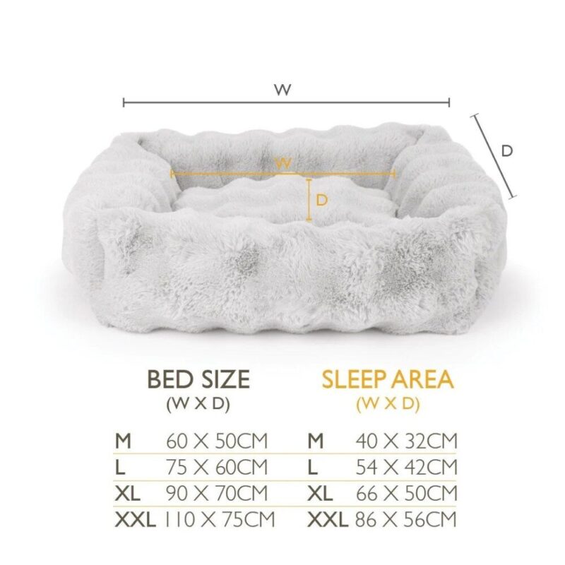 Fluffy-Hondenmand-Maattabel.jpg Fluffy Hondenmand Beige