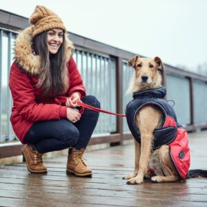 Hundemantel / Dog coat Uppsala Cozy rot Hondenjas Antraciet/Rood