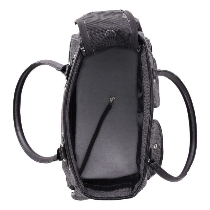 Hondentas-Textiel-Grijs-4.jpg Stijlvolle Hondentas Grijs